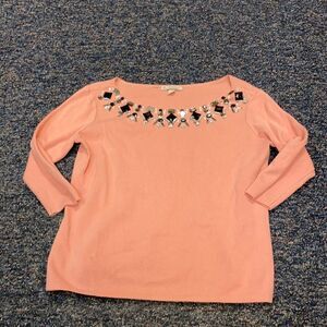 Coral Bedazzled Top sz. M